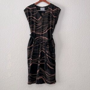 Tonle Abstract Upcycled Dress with Rope Belt